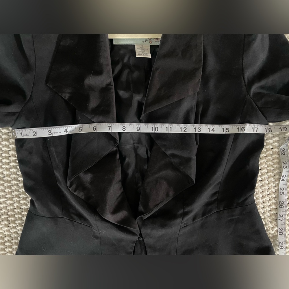 Anthropologie Tabitha Silk Black Women's Blazer Ruffle Goth Fantasy Runs Small - Picture 7 of 7